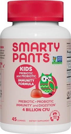 Smarty Pants Probioticos y Prebioticos, 45 Vitaminas para Niños vitaminas, Sabor a crema de fresas, Vegano, Sin gluten