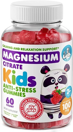 Dr. Moritz Citrato de Magnesio, 60 Gomitas Calmantes para Niños y Adultos Sin Azúcar, Suplemento , Sabor Frambuesa