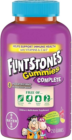 Picapiedras, 250 Gomitas, Multivitamínico para niños, con Vitaminas A, C y E