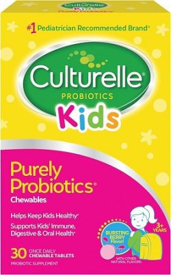 Culturelle Probióticos Masticables para Niños - 30 Unidades para la Salud Digestiva y el Cuidado Bucal con Delicioso Sabor a Bayas Naturales