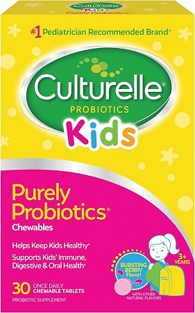 Culturelle Probióticos Masticables para Niños - 30 Unidades para la Salud Digestiva y el Cuidado Bucal con Delicioso Sabor a Bayas Naturales