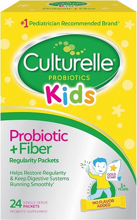 Culturelle Kids Probiótico + Fibra - 24 Unidades, Suplemento Promueve la Regularidad y el Bienestar del Sistema Digestivo Infantil