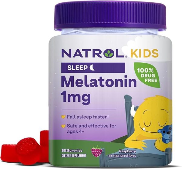 Natrol Kids, 60 Gomitas de Melatonina para niños, Salud del Sueño