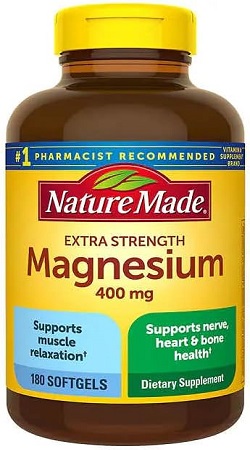 Nature Made Magnesio Extra Fuerte 400 mg, 180 cápsulas blandas, para adultos mejora el Sistema Muscular, Nervios, Huesos y Salud Cardíaca
