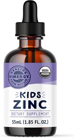 Vimergy Zinc, Gotas orgánico para Niños, 1.85 fl oz para Sistema Inmune, para piel y sistema oseo, vegano, sin OMG -