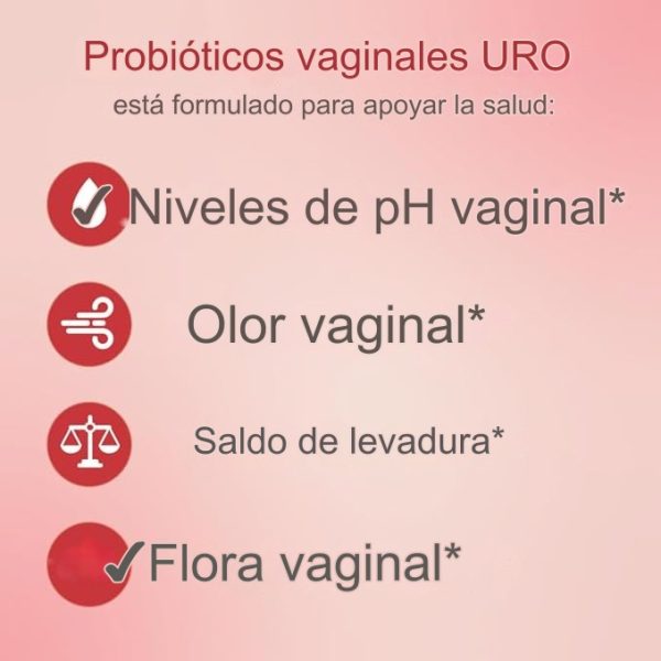 URO 60 Capsulas Probióticos vaginales para Mujeres, Equilibra el pH con prebióticos y mezcla de probióticos Lactobacillus, Ayuda a la salud vaginal, promueve el olor vaginal saludable y la flora - Imagen 4