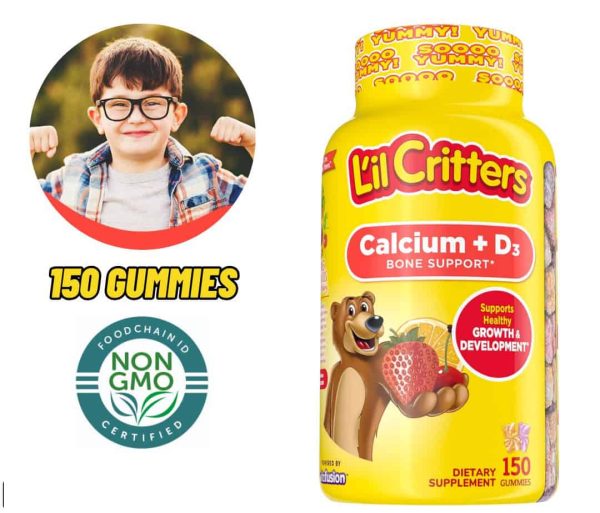 Lil Critters Calcio + Vitamina D3, 150 Gomitas Ayuda al Sistema Oseo - Imagen 2