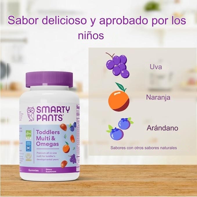 Smarty Pants Omega 3, 70 Gomitas Multivitamínicas para Niños Pequeños con EPA/DHA de Aceite de Pescado, Vitaminas D3, C, B12, B6, A, K y Zinc, Fortalece el Sistema Inmunológico - Imagen 3