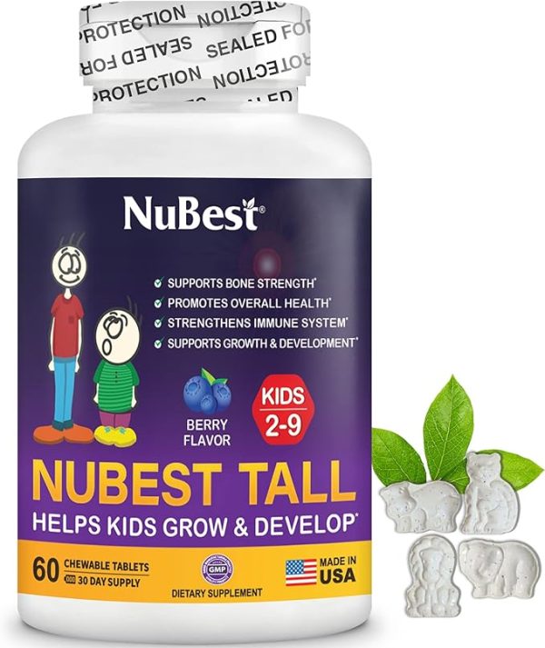 NuBest Tall 2 a 9 Suplemento Avanzado para Crecimiento y Fortalecimiento Óseo, 60 Capsulas masticables formas de animales, Multivitaminas y Minerales para Niños de 2 a 9 años - Imagen 2