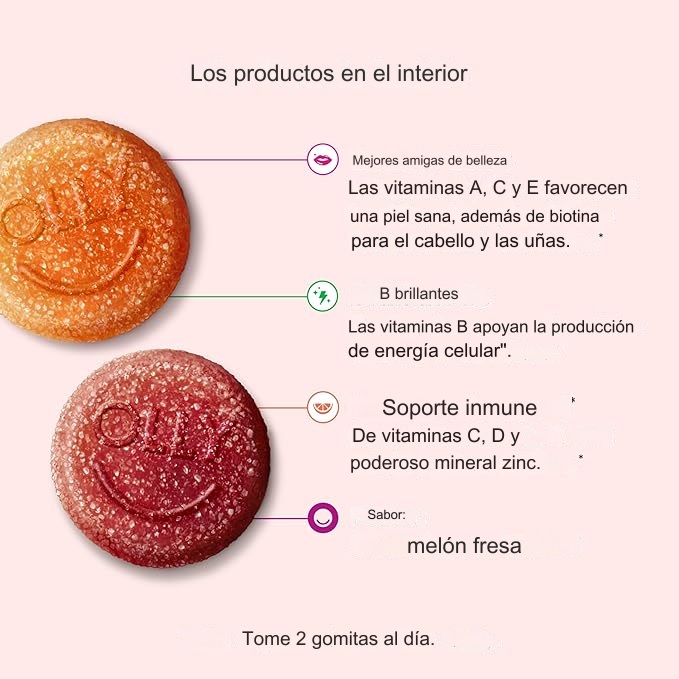 OLLY Gummy Multivitamínico para Adolescentes, 70 Gomitas Fórmula Avanzada para Piel y Sistema Inmune, con Biotina, Zinc y Calcio, 15 Vitaminas Claves, Sabor Melón y Bayas, Duración de 35 Días - Imagen 2