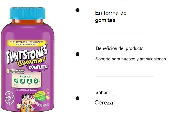Picapiedras, 250 Gomitas, Multivitamínico para niños, con Vitaminas A, C y E - Imagen 3