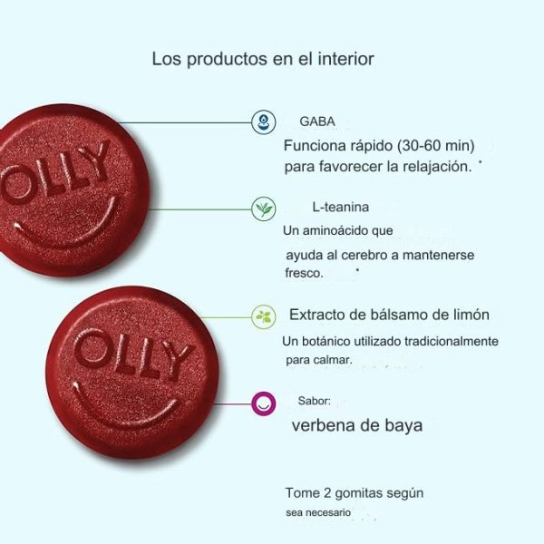 OLLY Goodbye Stress 60 unidades, Alivia el Estrés, incluye GABA, L-teanina, bálsamo de limón, Suplemento para aliviar el estrés y calmar - Imagen 2