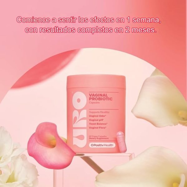 URO 60 Capsulas Probióticos vaginales para Mujeres, Equilibra el pH con prebióticos y mezcla de probióticos Lactobacillus, Ayuda a la salud vaginal, promueve el olor vaginal saludable y la flora - Imagen 5
