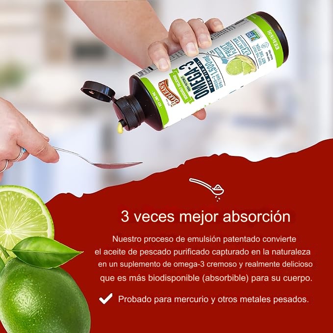 Barleans, 16 oz, Suplemento de Aceite de pescado con Omega 3, 1500 mg con EPA y DHA, sabor a limón para la Salud del Cerebro y el Sistema Inmune - Imagen 4
