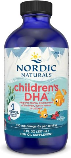 Nordic Naturals - DHA líquido para niños, suplemento de aceite de pescado DHA Omega-3 para niños sabor fresa 8 onz