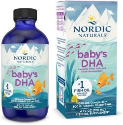 Nordic Naturals DHA del bebé, sin sabor, 4 onzas, 1050 mg de Omega-3 + 300 UI de vitamina D3, apoya el desarrollo del cerebro, la visión y el sistema nervioso en bebés, sin OMG