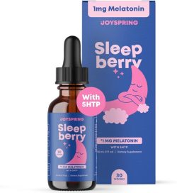 JoySpring Melatonina 1MG para niños | 5HTP y L-teanina – Melatonina líquida sin azúcar para niños y adolescentes – Suplemento de sueño apto para niños (1 onza líquida)