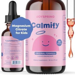 JoySpring Citrato de magnesio líquido para niños – Suplemento de magnesio sin azúcar y gluten con manzanilla y flor de la pasión – Apoyo tranquilo para niños y adultos – 30 porciones