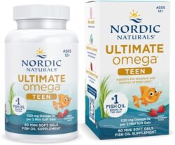 Nordic Naturals Ultimate Omega 2X Teen Fresa 60 mini geles blandos 1120 mg Omega3 totales con EPA y DHA