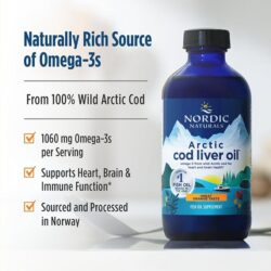 Nordic Naturals Aceite de hígado de bacalao ártico naranja 16 onzas 1060 mg de Omega3 totales con EPA y DHA