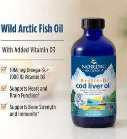 ordic Naturals Arctic-D Aceite de hígado de bacalao limón 8 onzas1060 mg de omega3 totales con1000 UI de vitamina D3 EPA y DHA