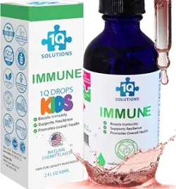 1Q Immune  Suplemento líquido de apoyo inmunológico para niños  Vitamina C extracto de saúco, cúrcuma y cereza de acerola