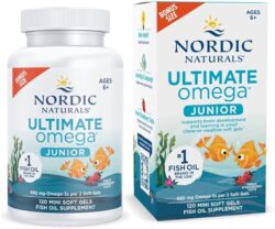 Nordic Naturals Ultimate Omega Jr sabor a fresa 120 mini geles blandos 680 omega3 totales con EPA y DHA Salud cerebral