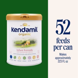 Kendamil Fórmula Infantil en Polvo de Leche Entera Orgánica, Europea con HMO, Prebióticos, sin Aceite de Palma sin Soya Añadida con DHA Lata 28.2oz
