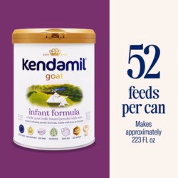 Kendamil Fórmula Infantil de Cabra en Polvo Bote de 28.2oz, Leche Entera Europea A2 con HMO Prebióticos sin Aceite de Palma sin Soya con Dha